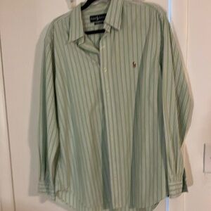 Ralph Lauren Green Striped Men's Shirt